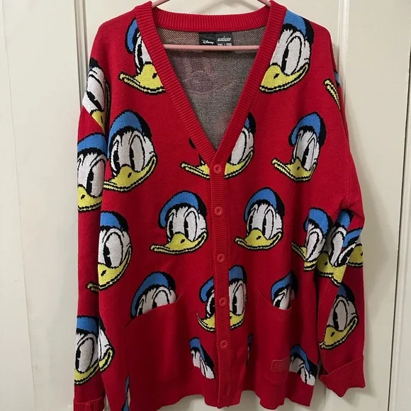 Disney Red Cardigan with Donald Duck Design - Picture 1 of 3